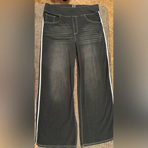 New HALARA Flex High Waisted Stripe Wide Leg Jeans Size Extra Large 16